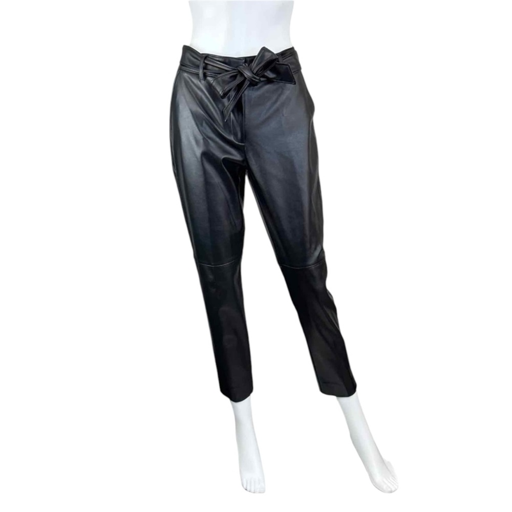 White House Black Market Black Vegan Leather Pants Size 4 E0214
